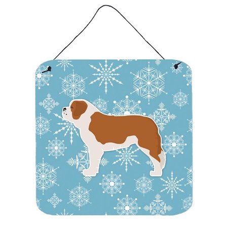 CAROLINES TREASURES Winter Snowflake Saint Bernard Wall or Door Hanging Prints BB3576DS66